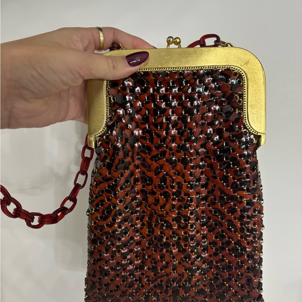 Elegant Gold and Brown Chain Bag